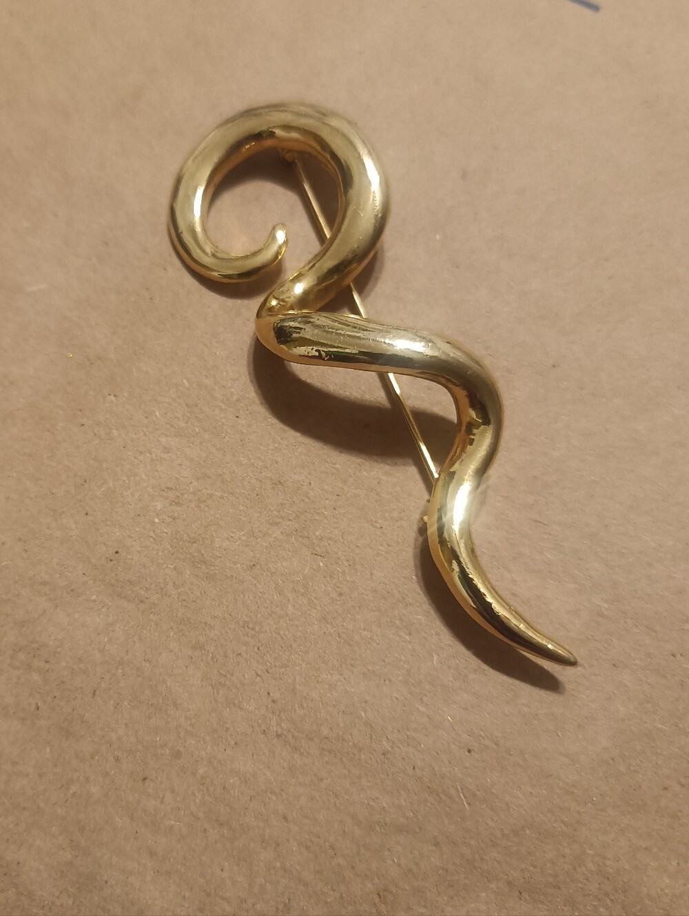 Gold-Tone Swirl Snake Brooch - Women Jewelry